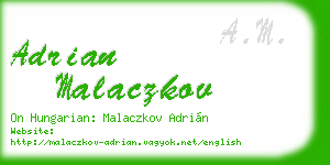 adrian malaczkov business card