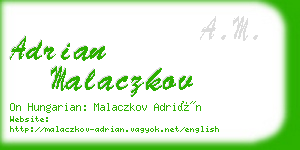 adrian malaczkov business card